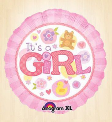 Its a Girl Pink Round Balloon