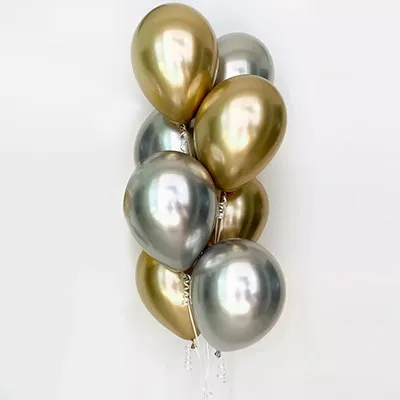 Gold & Silver Chrome Latex Balloons