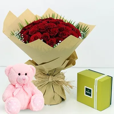 Roses Teddy Combo